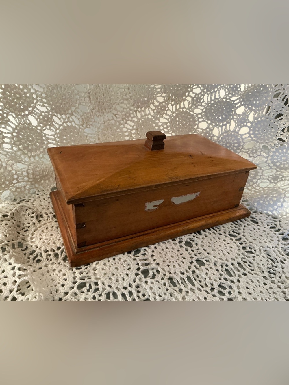 Wood Box with Hinged Lid